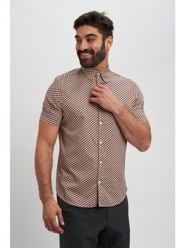 Marks & Spencer Hemd in Beige/ Hellbraun/ Dunkelblau