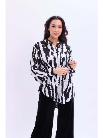 Marks & Spencer Linnen blouse zwart/wit