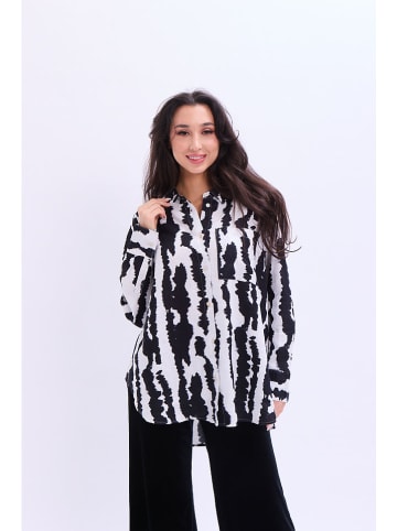 Marks & Spencer Linnen blouse zwart/wit