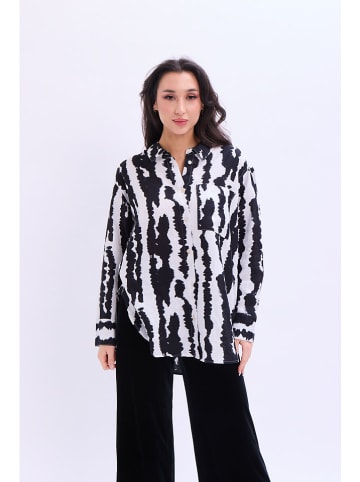 Marks & Spencer Linnen blouse zwart/wit