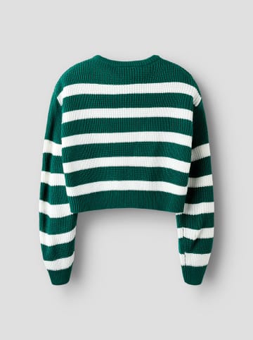 name it Pullover in Grün/ Weiß
