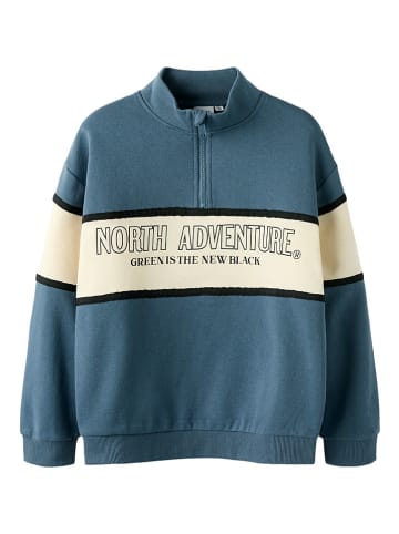 name it Bluza "Poborde" w kolorze beżowo-błękitnym