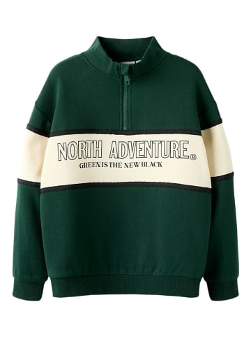 name it Sweatshirt "Poborde" in Grün/ Beige