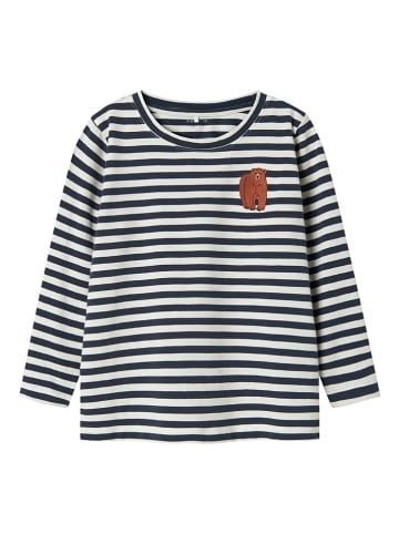 name it Longsleeve "Nitu" in Dunkelblau/ Weiß