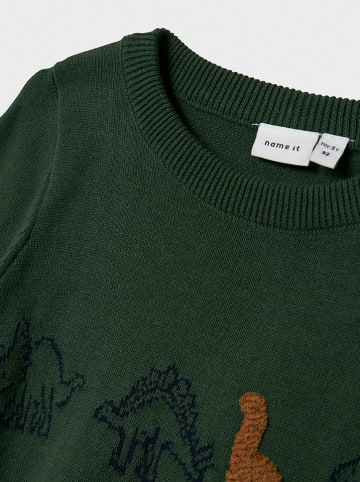name it Sweter "Neville" w kolorze zielonym