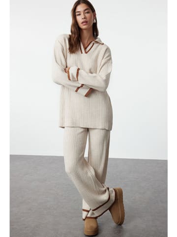 trendyol 2-delige outfit crème/lichtbruin