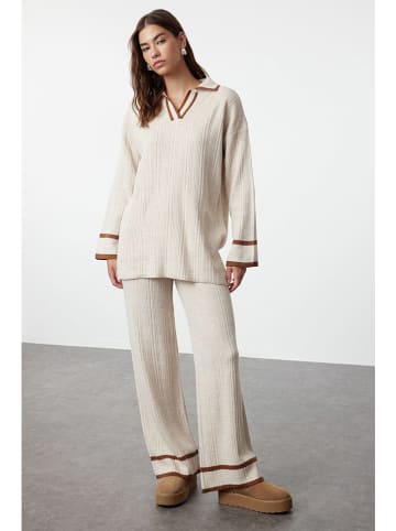 trendyol 2-delige outfit crème/lichtbruin