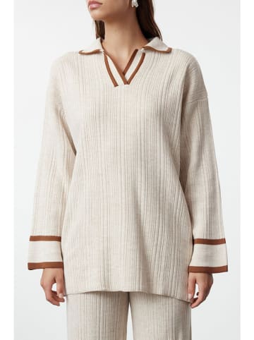 trendyol 2-delige outfit crème/lichtbruin