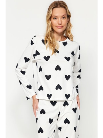 trendyol Pyjama in Creme/ Schwarz