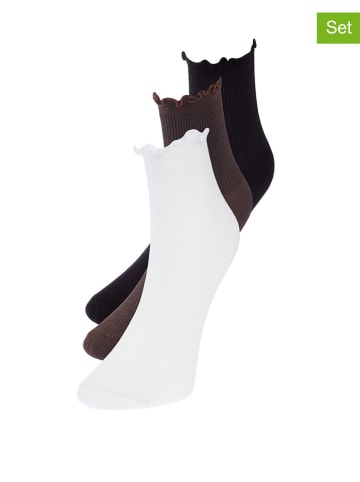 trendyol 3-delige set: sokken zwart/bruin/wit