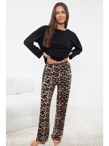 trendyol Pyjama in Schwarz/ Beige