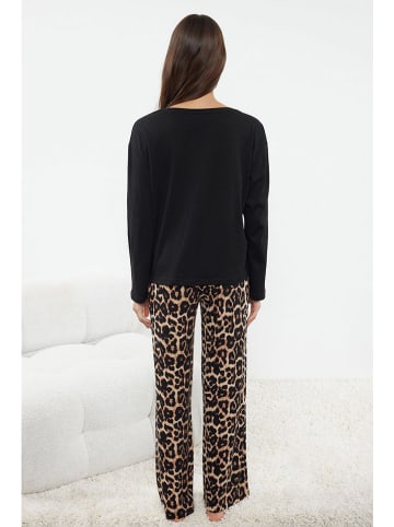 trendyol Pyjama in Schwarz/ Beige