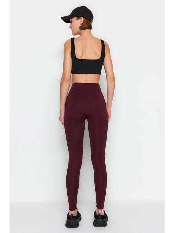 trendyol Legginsy sportowe w kolorze ciemnoczerwonym