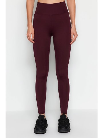 trendyol Legginsy sportowe w kolorze ciemnoczerwonym