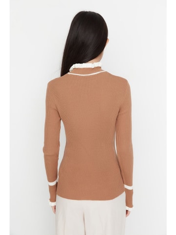 trendyol Pullover in Hellbraun/ Creme
