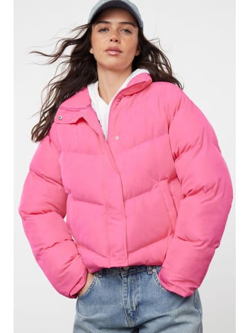 trendyol Doorgestikte jas roze