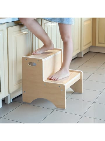Woody Kids Hocker w kolorze jasnobrązowym do wspinania  - 34 x 34 x 34 cm