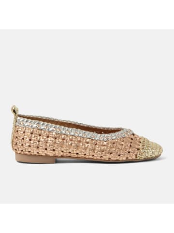 Lazamani Leder-Ballerinas in Gold