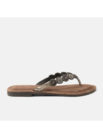 Lazamani Leder-Zehentrenner in Silber