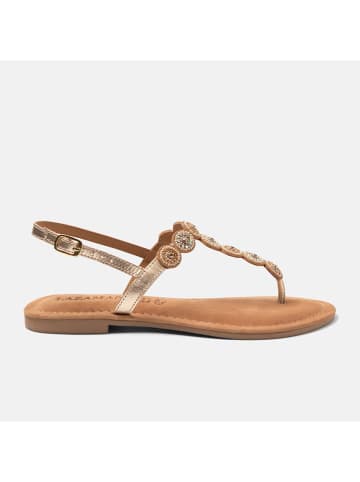 Lazamani Leder-Zehentrenner in Gold