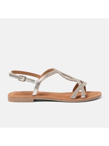 Lazamani Leder-Sandalen in Silber