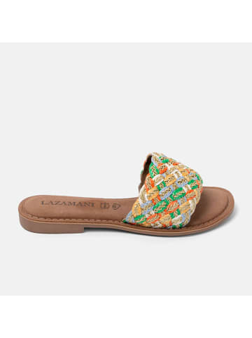 Lazamani Leren slippers meerkleurig