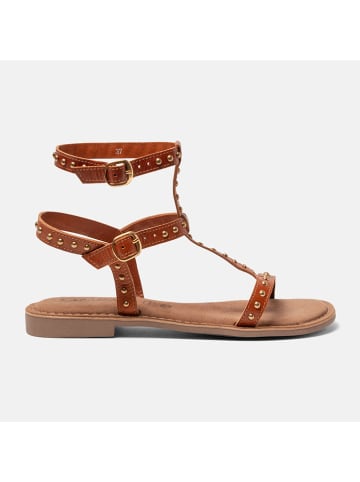 Lazamani Leder-Sandalen in Hellbraun