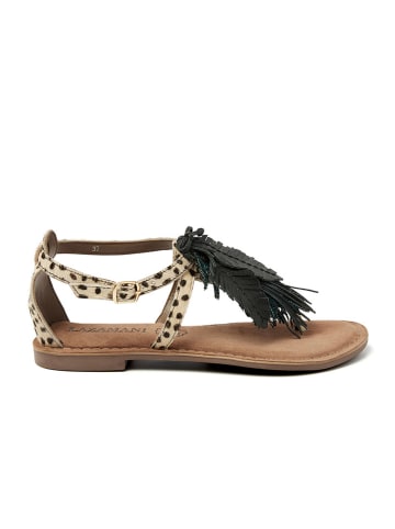 Lazamani Leder-Zehentrenner in Beige