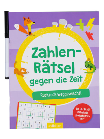 ars edition Rätselbuch "Zahlen-Rätsel gegen die Zeit: Ruckzuck weggewischt!"
