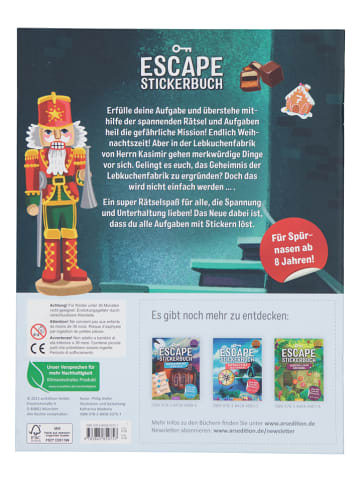 ars edition Escape-Stickerbuch "Der große Weihnachtsspuk"