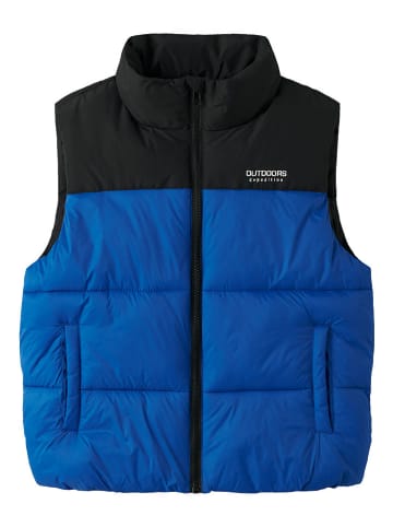 name it Doorgestikte bodywarmer "Mole" blauw/zwart