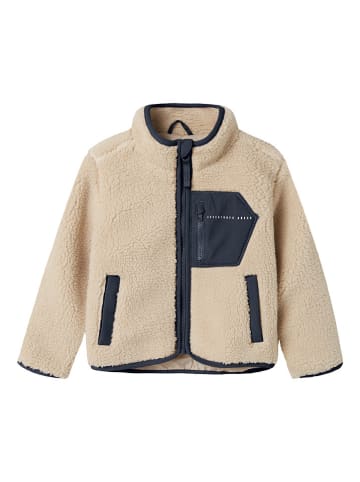 name it Fleecejacke in Creme/ Dunkelblau