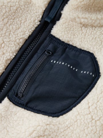 name it Fleece vest crème/donkerblauw