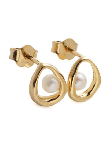 Pandora Vergulde oorstekers met parels