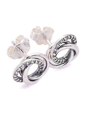 Pandora Silber-Ohrstecker mit Edelsteinen