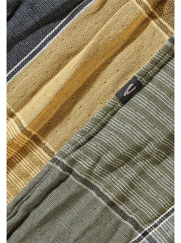 Camel Active Schal in Khaki/ Dunkelblau/ Gelb