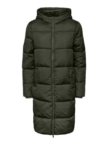 Pieces Płaszcz pikowany "Pcbee" w kolorze ciemnozielonym