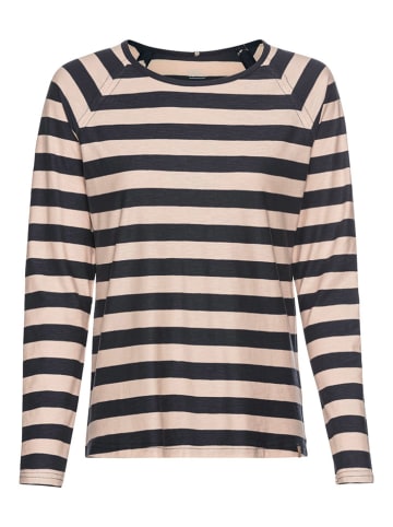 Camel Active Longsleeve in Dunkelblau/ Creme