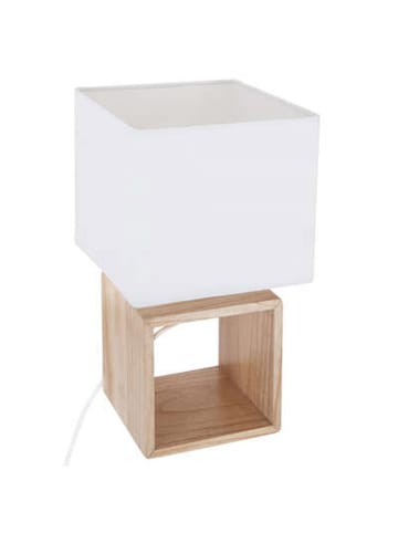 WellHome Tafellamp wit/lichtbruin - (B)18 x (H)32,5 x (D)18 cm