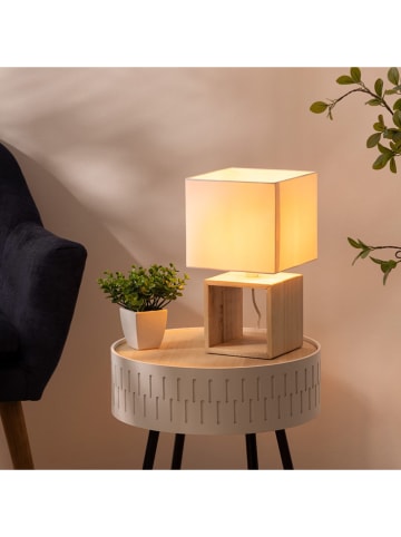 WellHome Lampa stołowa w kolorze biało-jasnobrązowym - 18 x 32,5 x 18 cm
