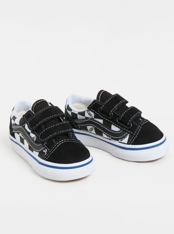 Vans Leder-Sneakers "Old Skool V" in Weiß/ Schwarz