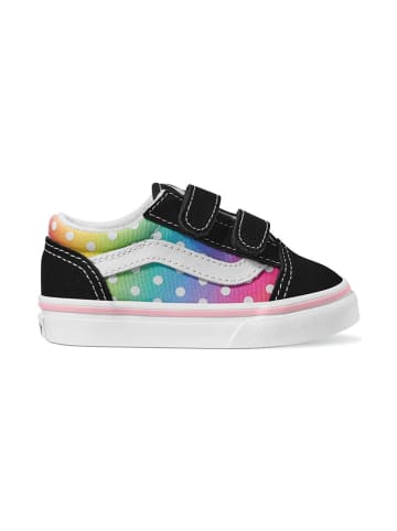 Vans Leder-Sneakers "Old Skool V" in Schwarz/ Bunt