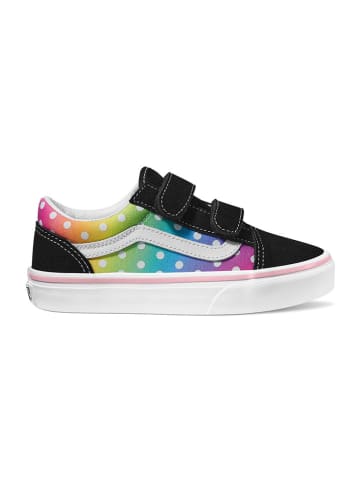 Vans Leder-Sneakers "Old Skool V" in Schwarz/ Bunt