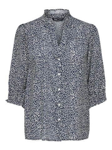 ONLY Bluse in Dunkelblau/ Weiß