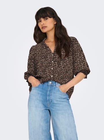ONLY Bluse in Hellbraun/ Schwarz