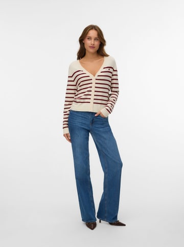 ONLY Cardigan in Creme/ Bordeaux