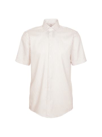 Seidensticker Hemd in Beige/ Weiß