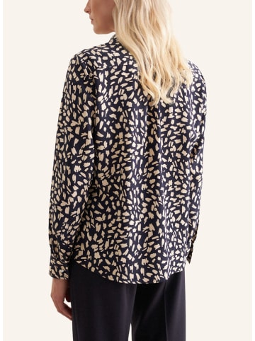 Seidensticker Bluse in Dunkelblau/ Creme