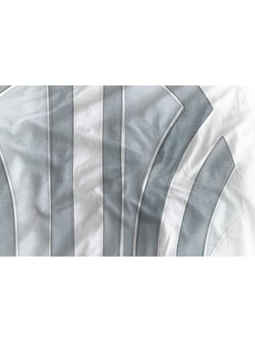 Heckett Lane Satin-Bettwäsche-Set "Kaia" in Weiß/ Blau