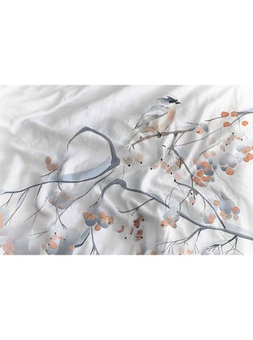 Heckett Lane Satin-Bettwäsche-Set "Keno" in Weiß